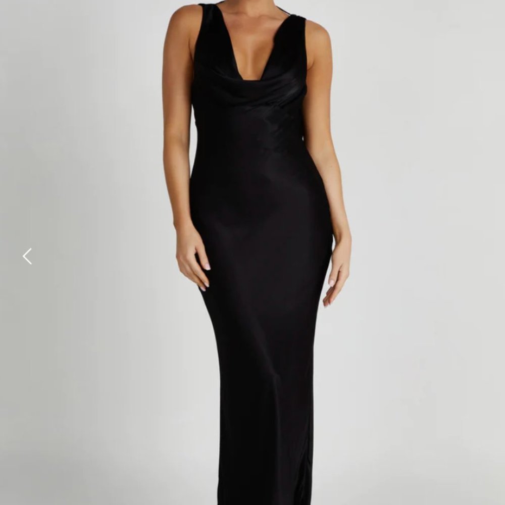 Meshki Black Satin Dress